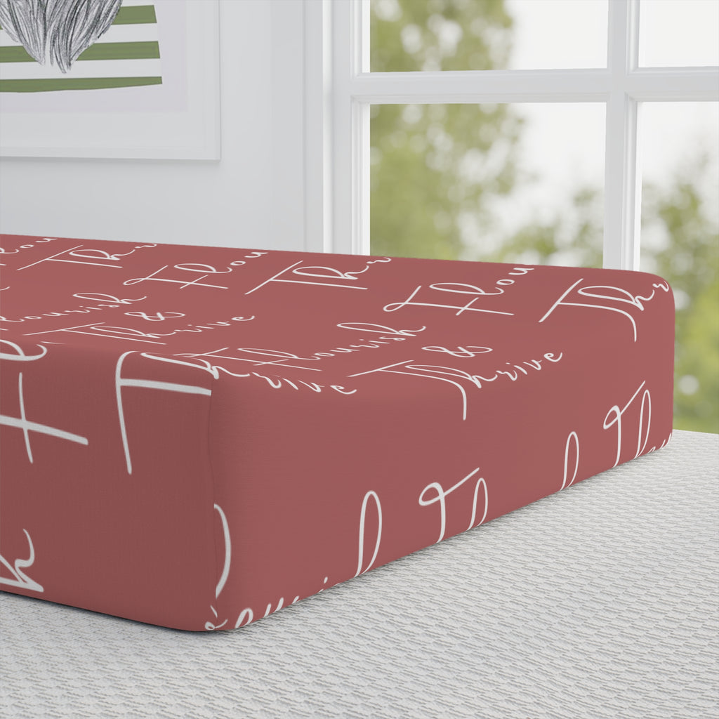 Baby Changing Pad Cover - Flourish & Thrive (Mauve)