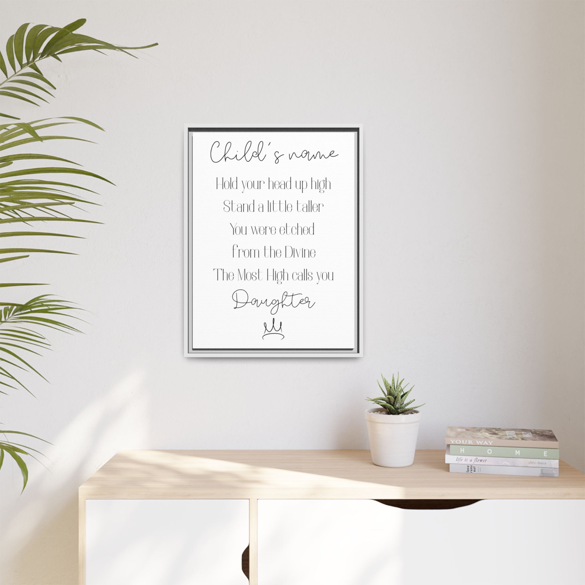 Customizable Matte Canvas, Framed - Hold Your Head Up High (Girl)