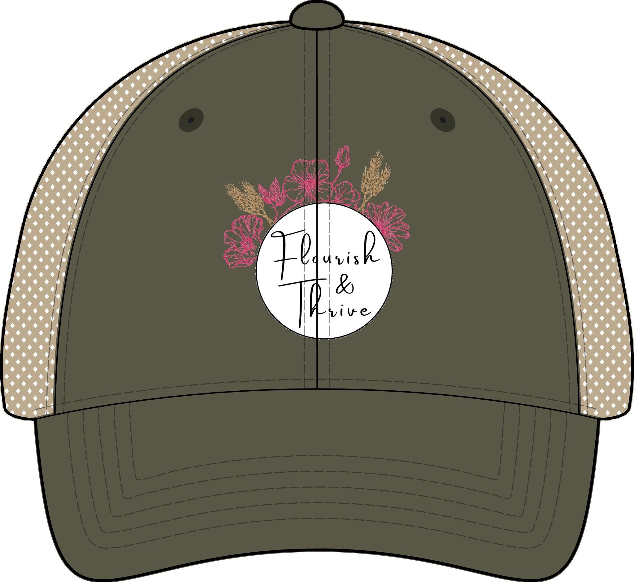 Women's Washed Mesh-Back Cap - Flourish & Thrive