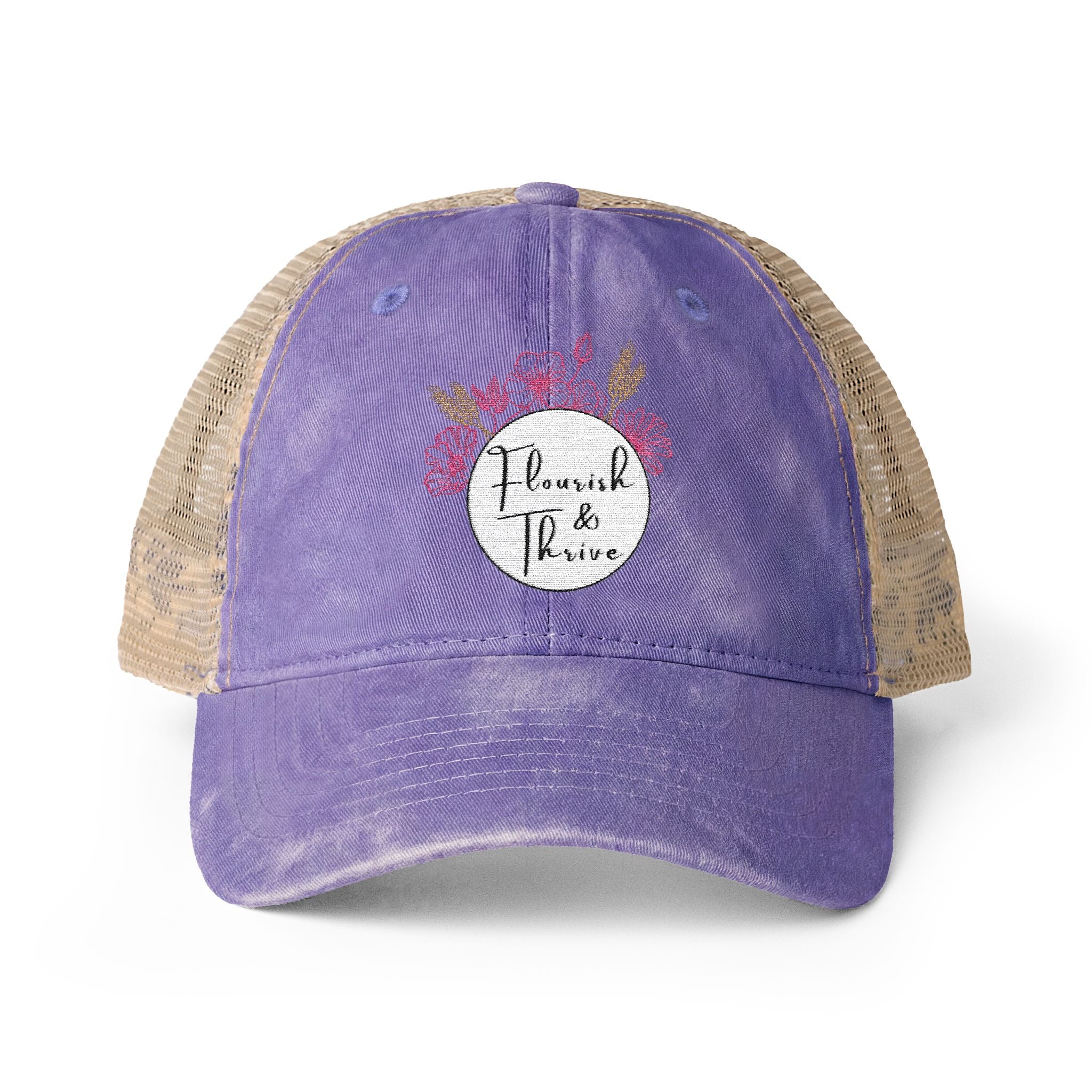 Women's Washed Mesh-Back Cap - Flourish & Thrive (Assorted Colors)
