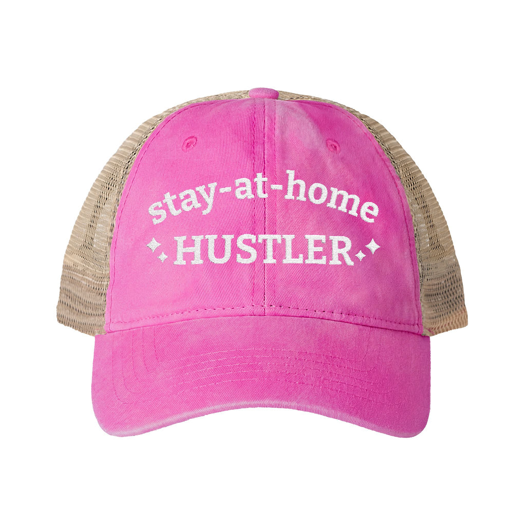 Women's Washed Mesh-Back Cap - Stay-at-home Hustler