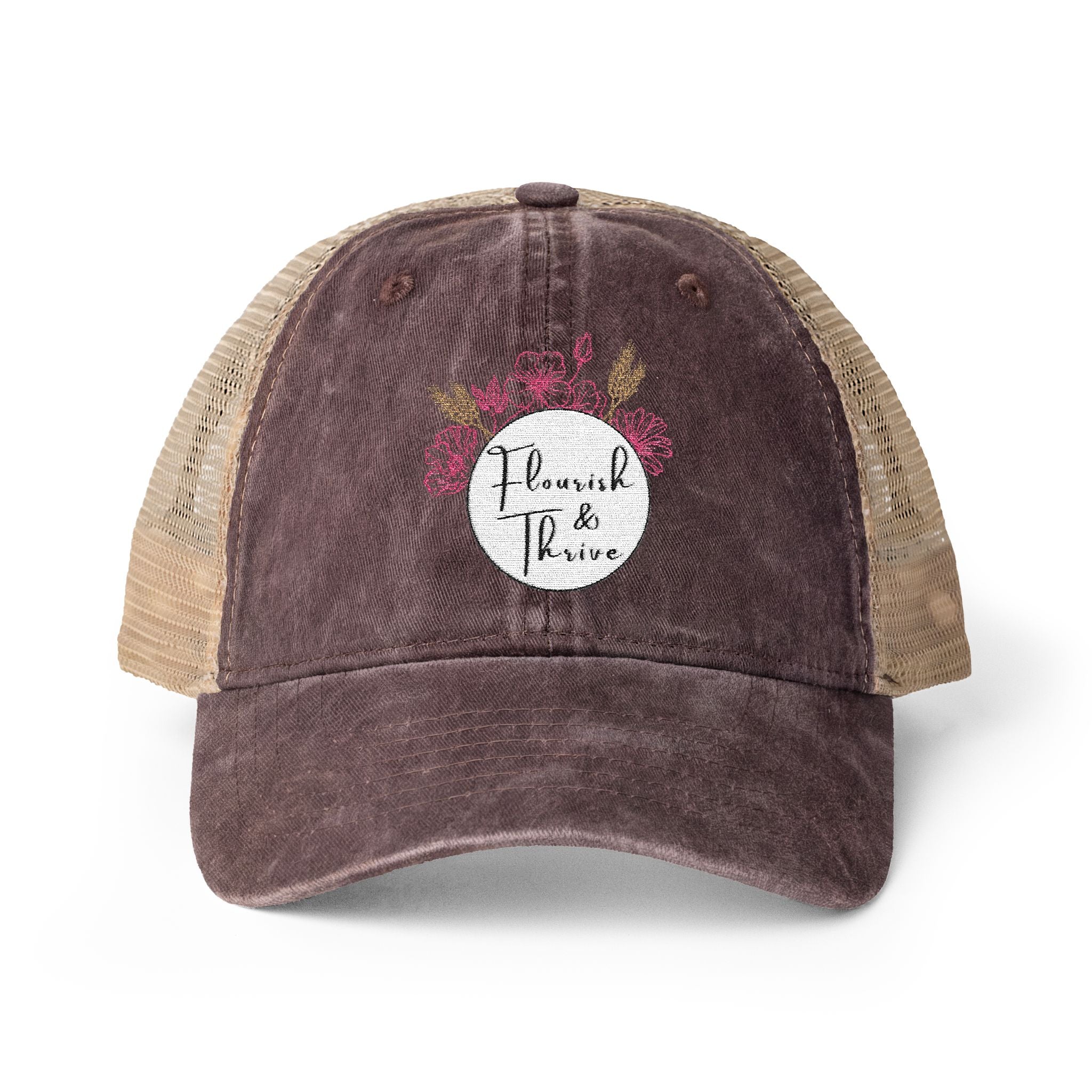 Women's Washed Mesh-Back Cap - Flourish & Thrive (Assorted Colors)