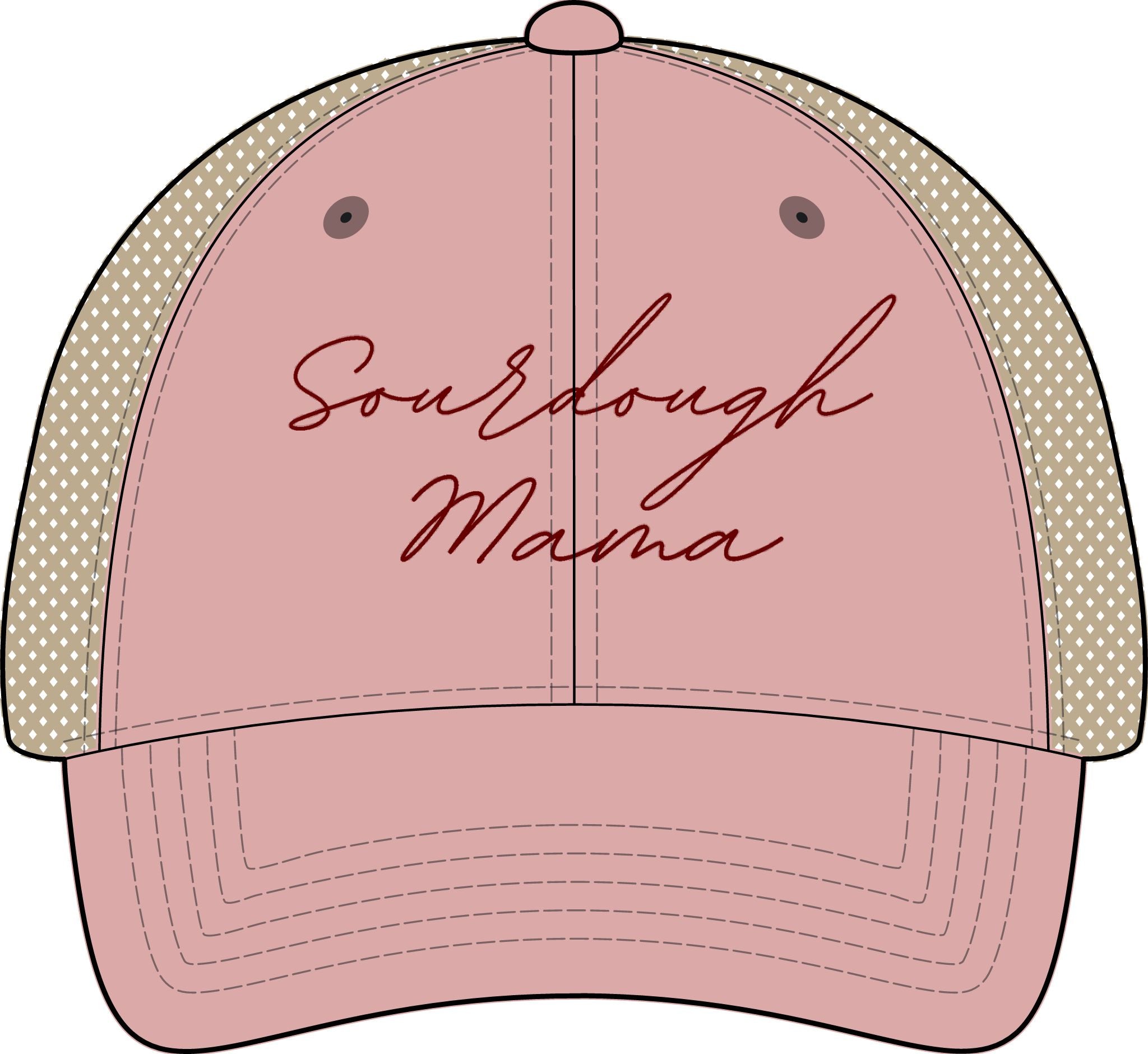 Women's Washed Mesh-Back Cap - Sourdough Mama (assorted colors)