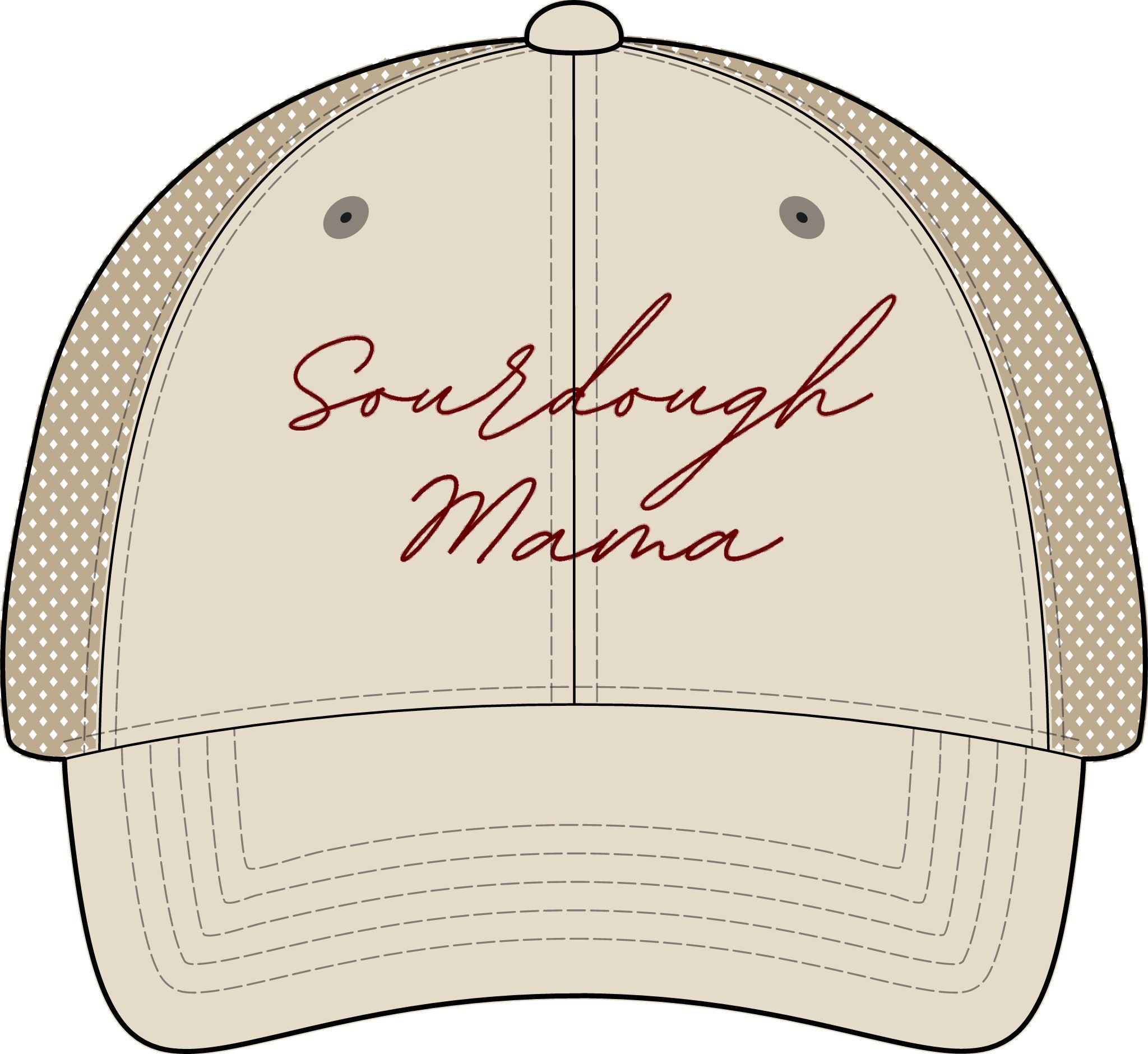 Women's Washed Mesh-Back Cap - Sourdough Mama (assorted colors)