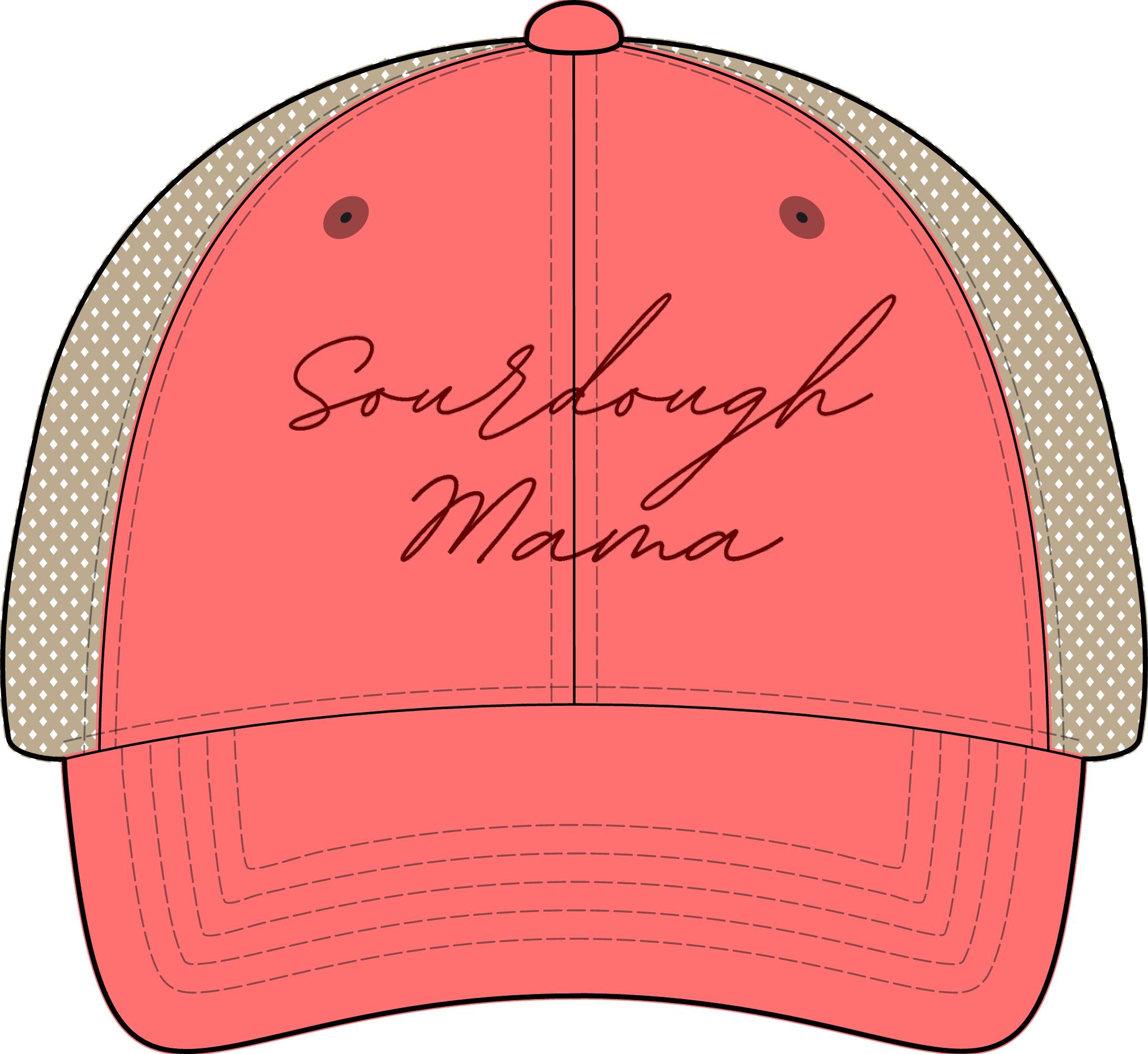 Women's Washed Mesh-Back Cap - Sourdough Mama (assorted colors)