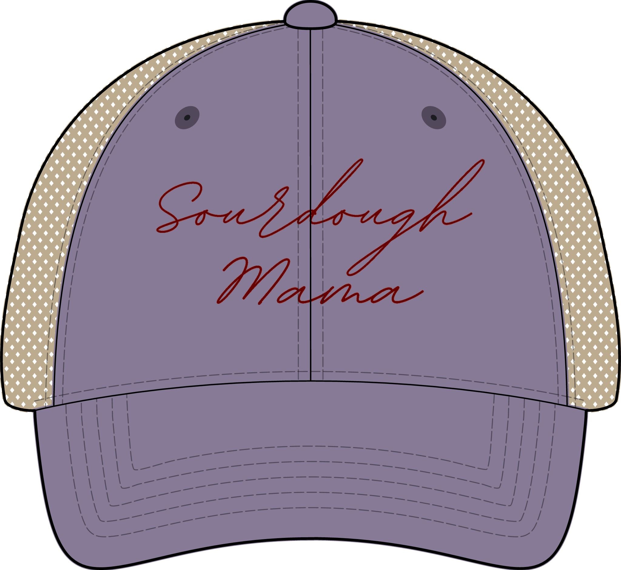 Women's Washed Mesh-Back Cap - Sourdough Mama (assorted colors)