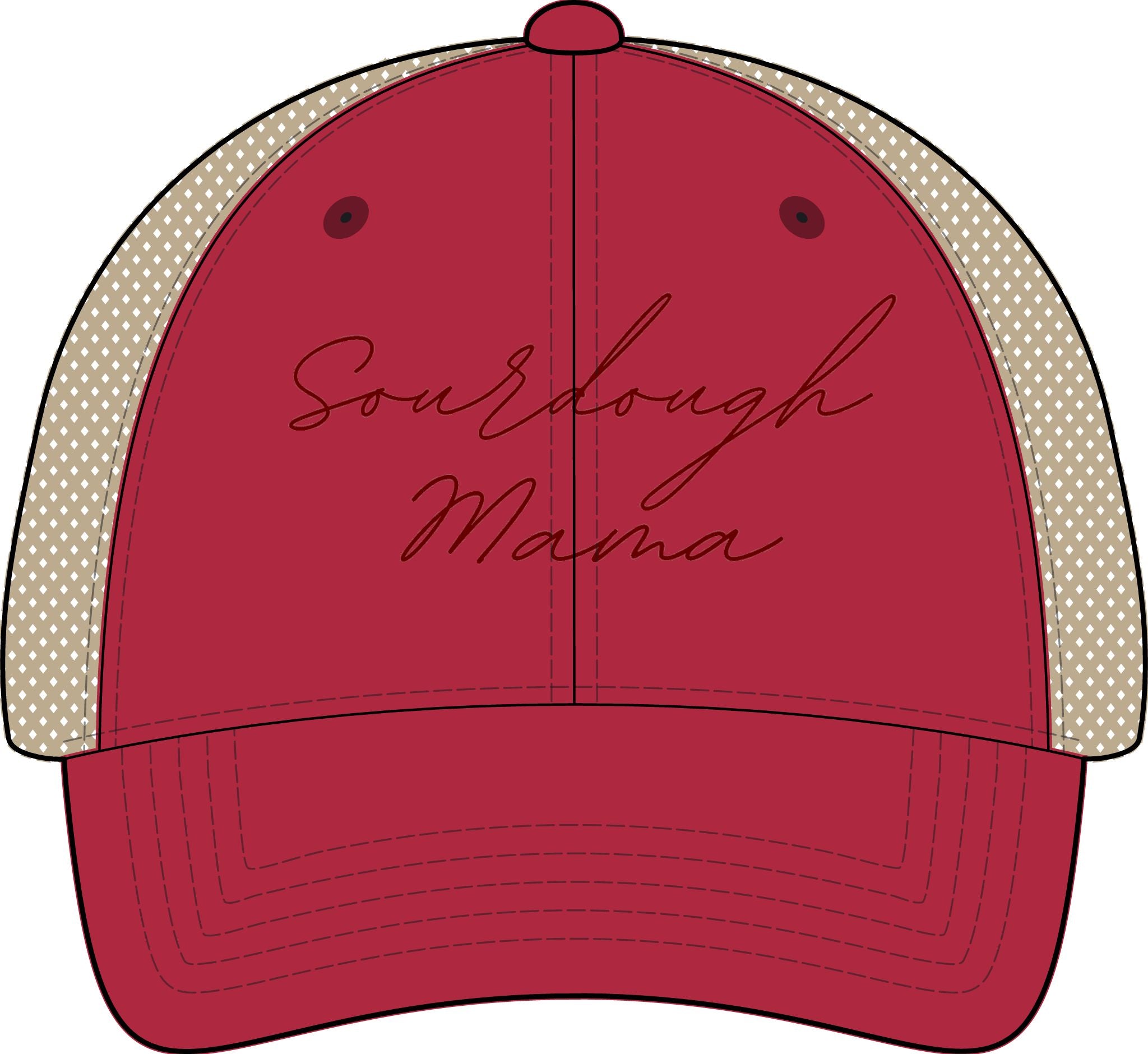 Women's Washed Mesh-Back Cap - Sourdough Mama (assorted colors)