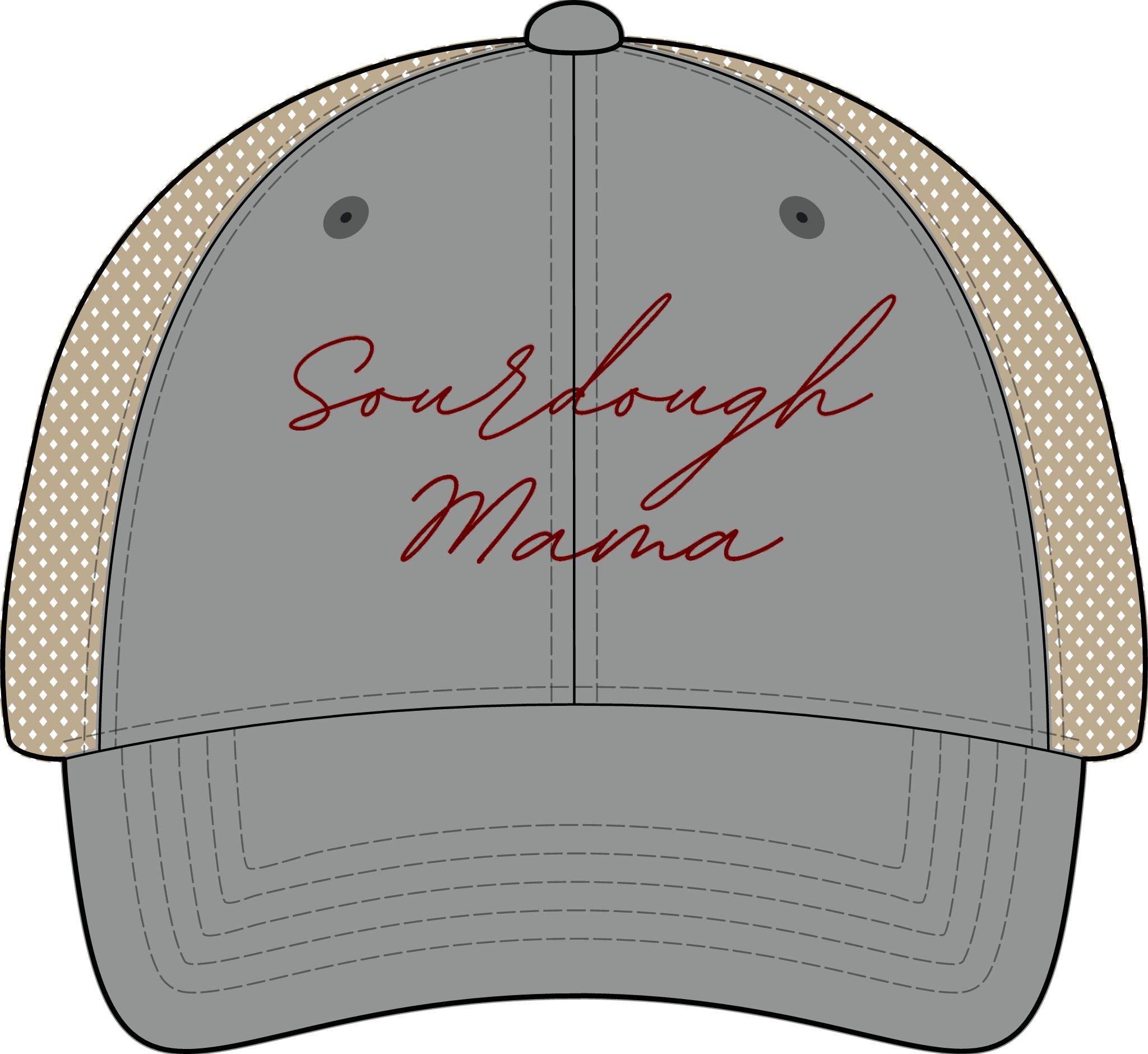 Women's Washed Mesh-Back Cap - Sourdough Mama (assorted colors)