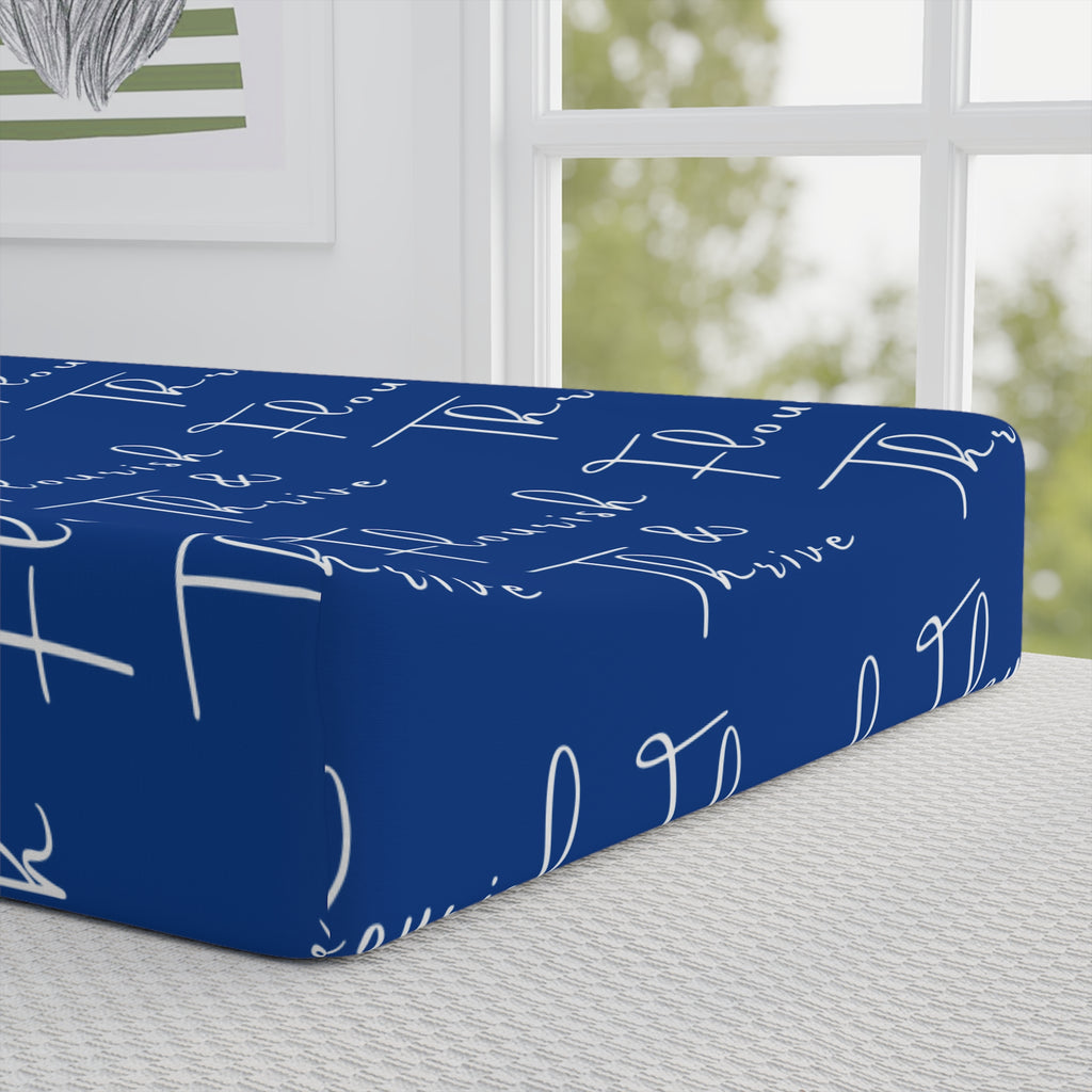 Baby Changing Pad Cover - Flourish & Thrive (Blue)