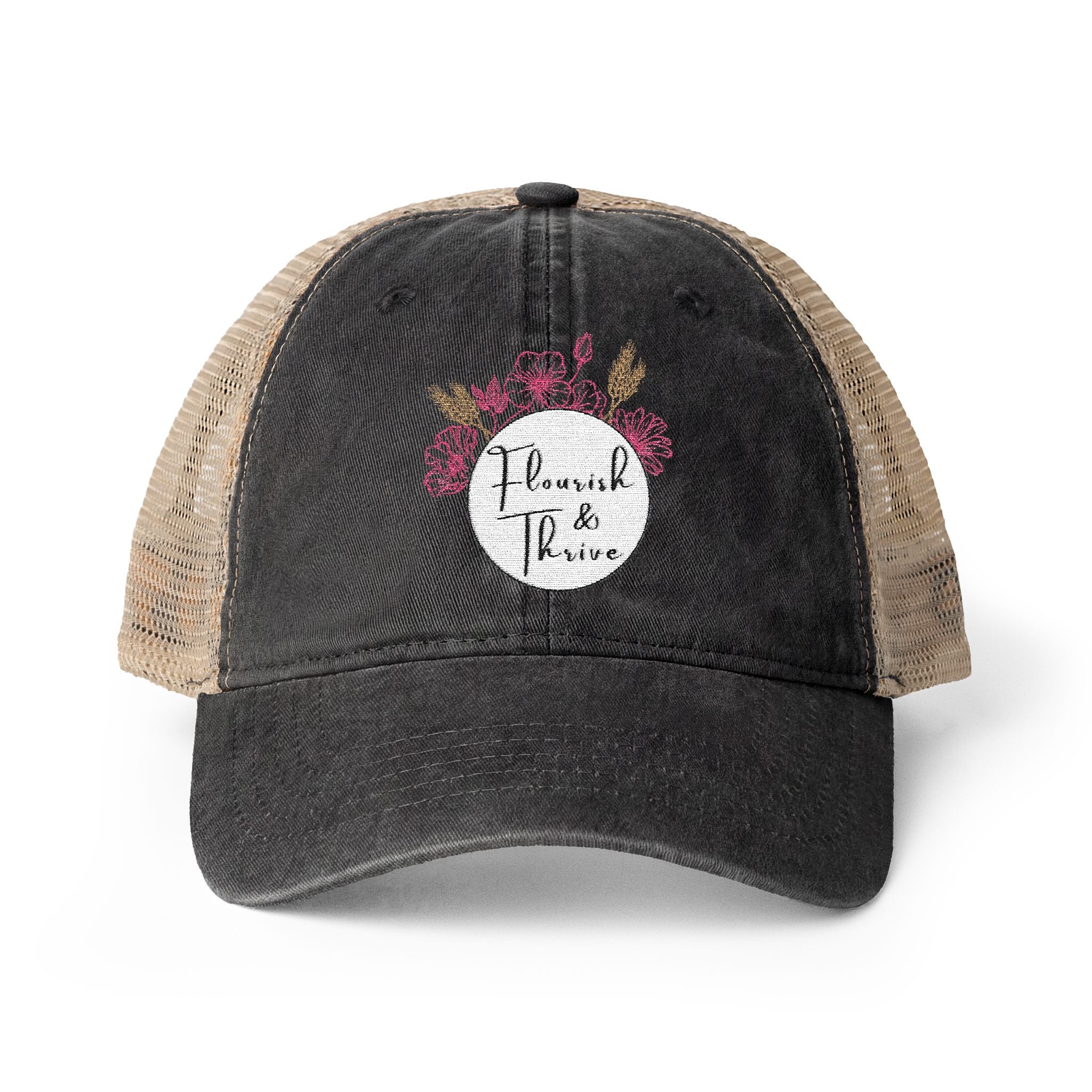 Women's Washed Mesh-Back Cap - Flourish & Thrive (Assorted Colors)