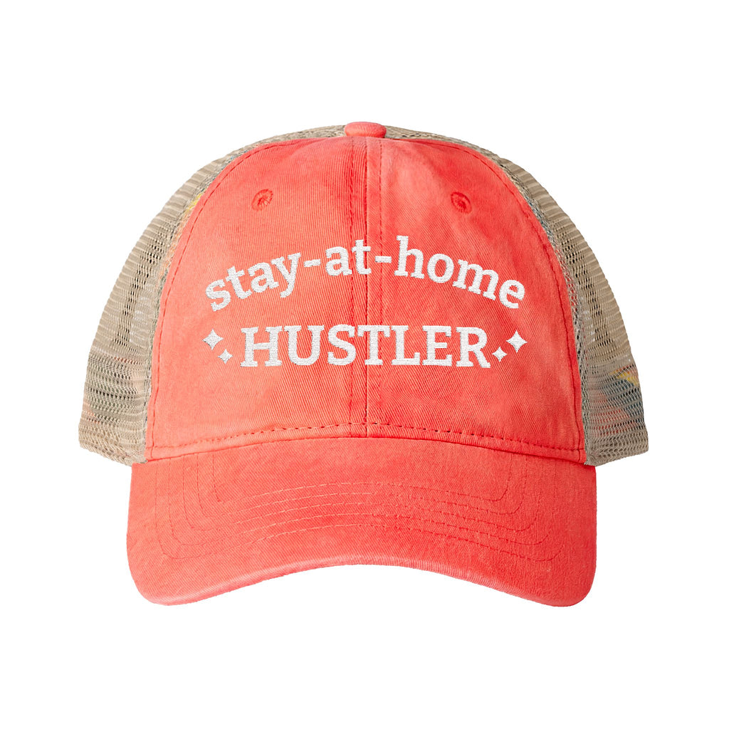 Women's Washed Mesh-Back Cap - Stay-at-home Hustler