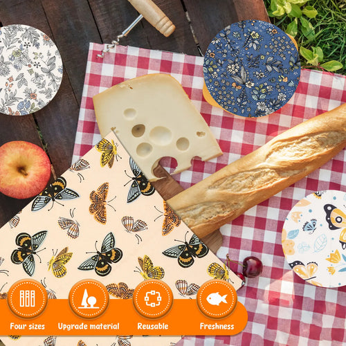 11 Pcs Beeswax + Organic Cotton Bowl Covers