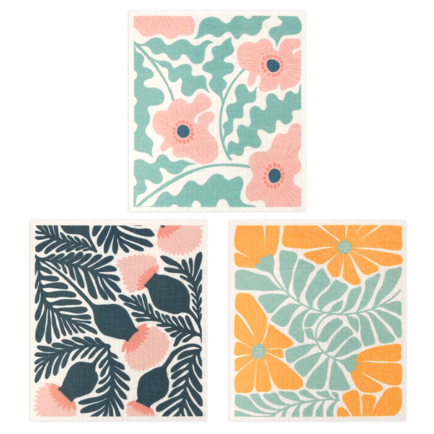 Swedish Dishcloths (Set of 6) - Abstract Flowers