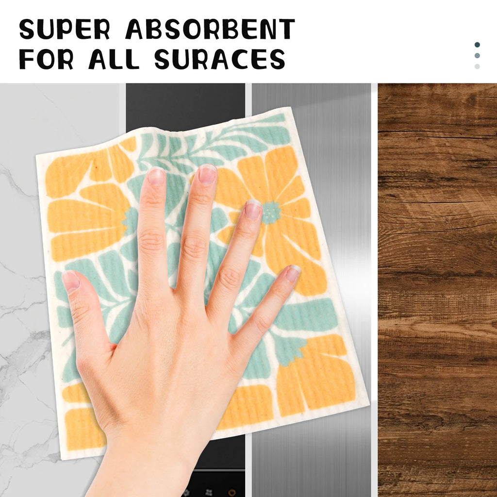 Swedish Dishcloths (Set of 6) - Abstract Flowers